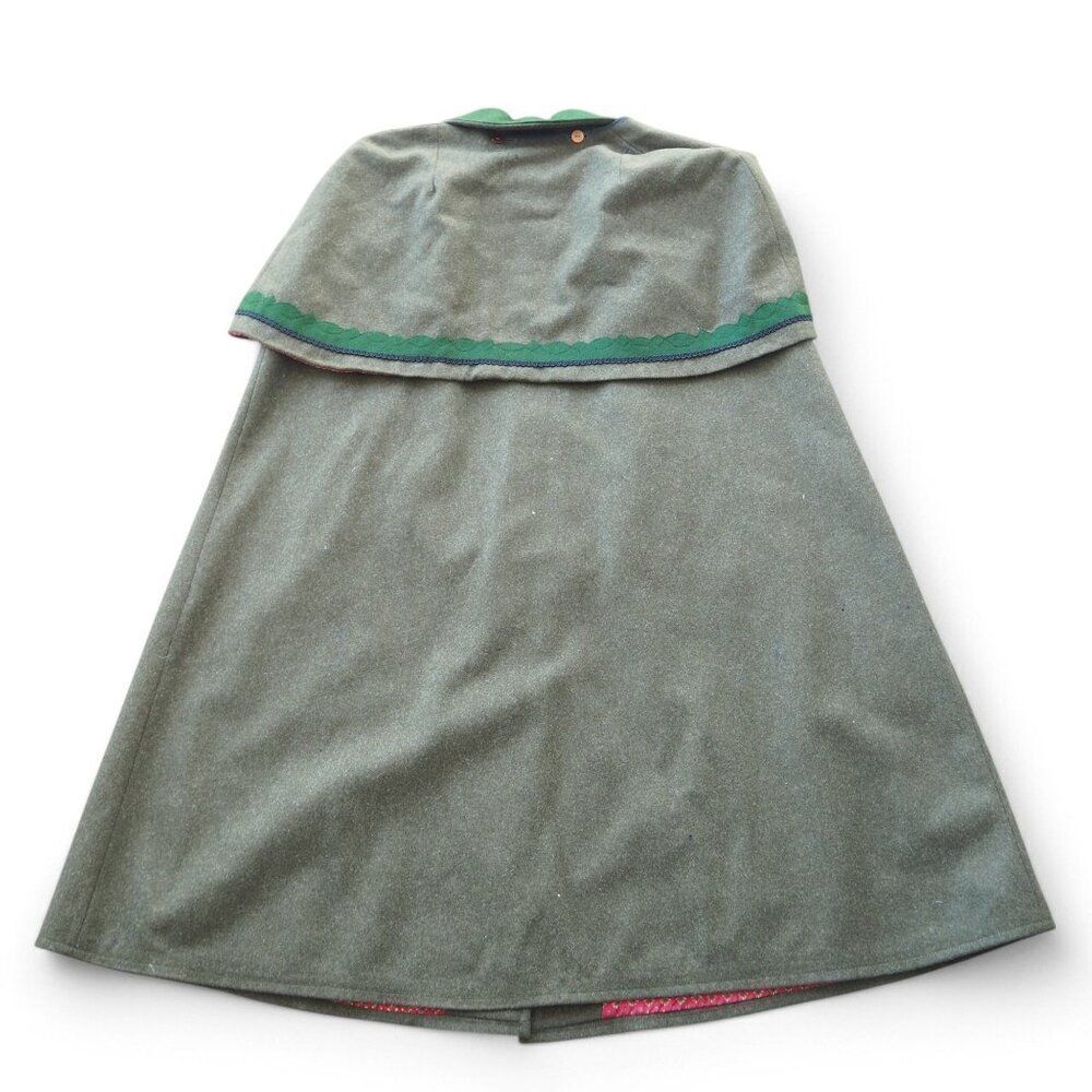 Salzburger‎ Trachten und Dirndl Wenger Vintage Bavarian Wool Cape Olive Green 38 - Picture 2 of 9